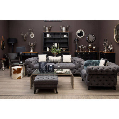 Bosie Hampstead Leather Effect and Linen Natural Cushion