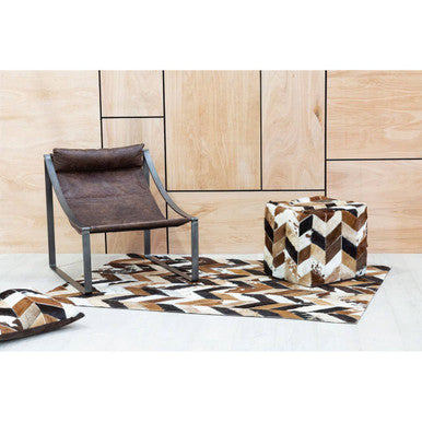 Bosie Safira Natural Leather Patchwork Cushion