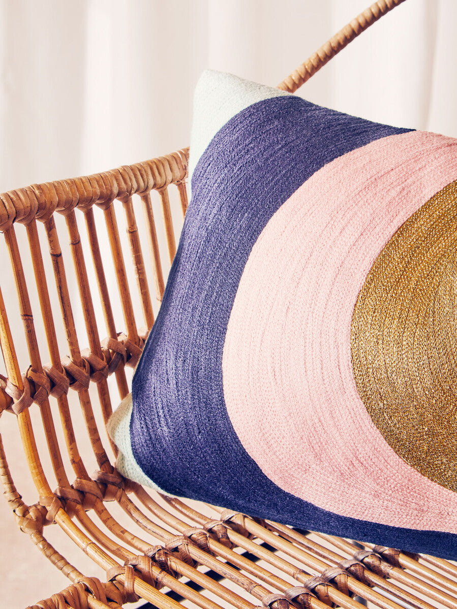 Bosie Ozella Curved Stripes Embroidered Cushion