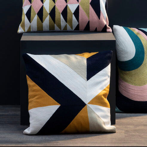 Bosie Ozella Abstract Pattern Embroidered Cushion