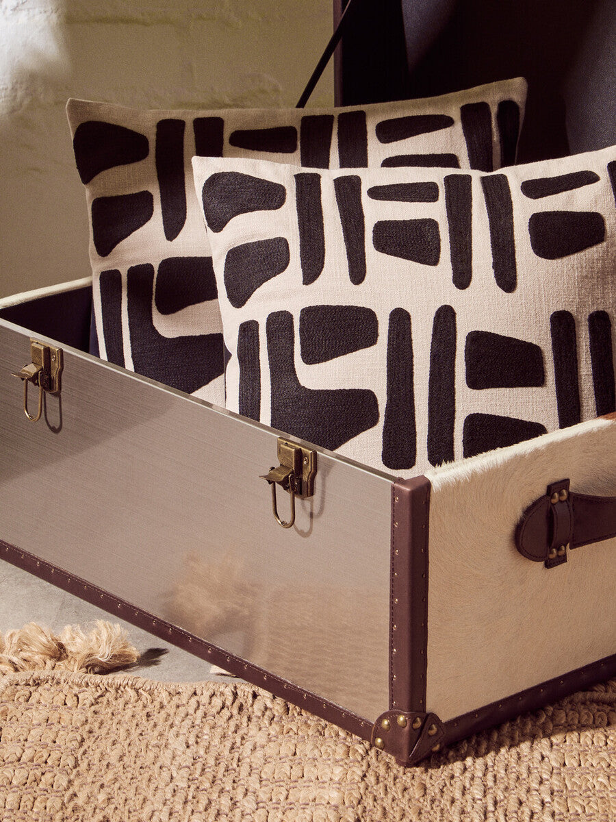 Bosie Ozella Natural And Black Square Cushion