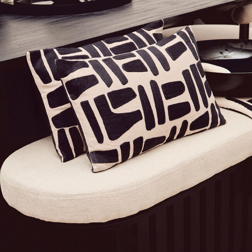 Bosie Ozella Natural And Black Rectangular Cushion