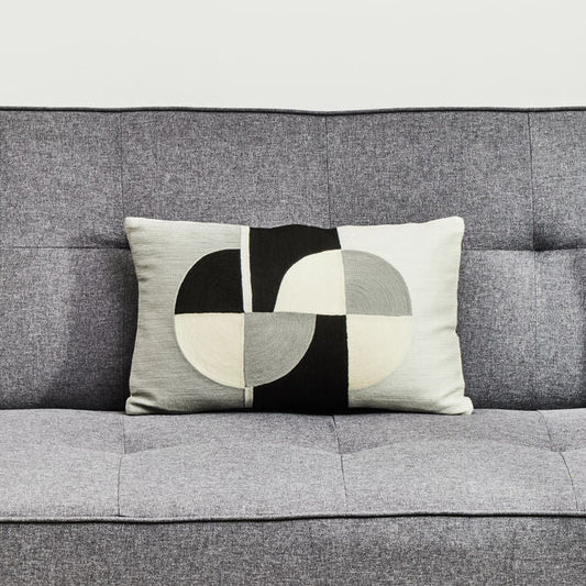 Circular Embroidered Rectangular Cushion | Bosie Ozella