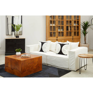 Bosie Ozella Black And White Semi Circular Design Cushion
