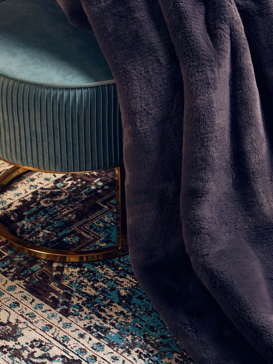 Bosie Lamina Grey Fur Throw