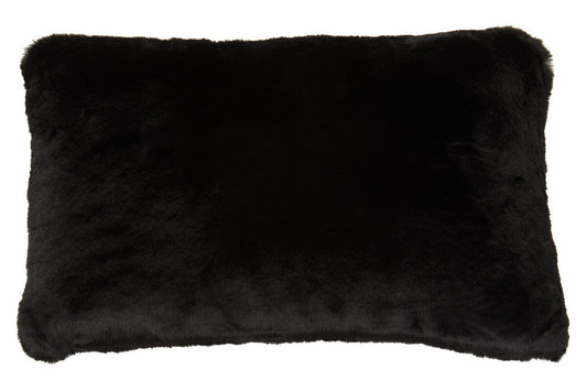 Bosie Black Rectangular Fur Cushion | Lamina