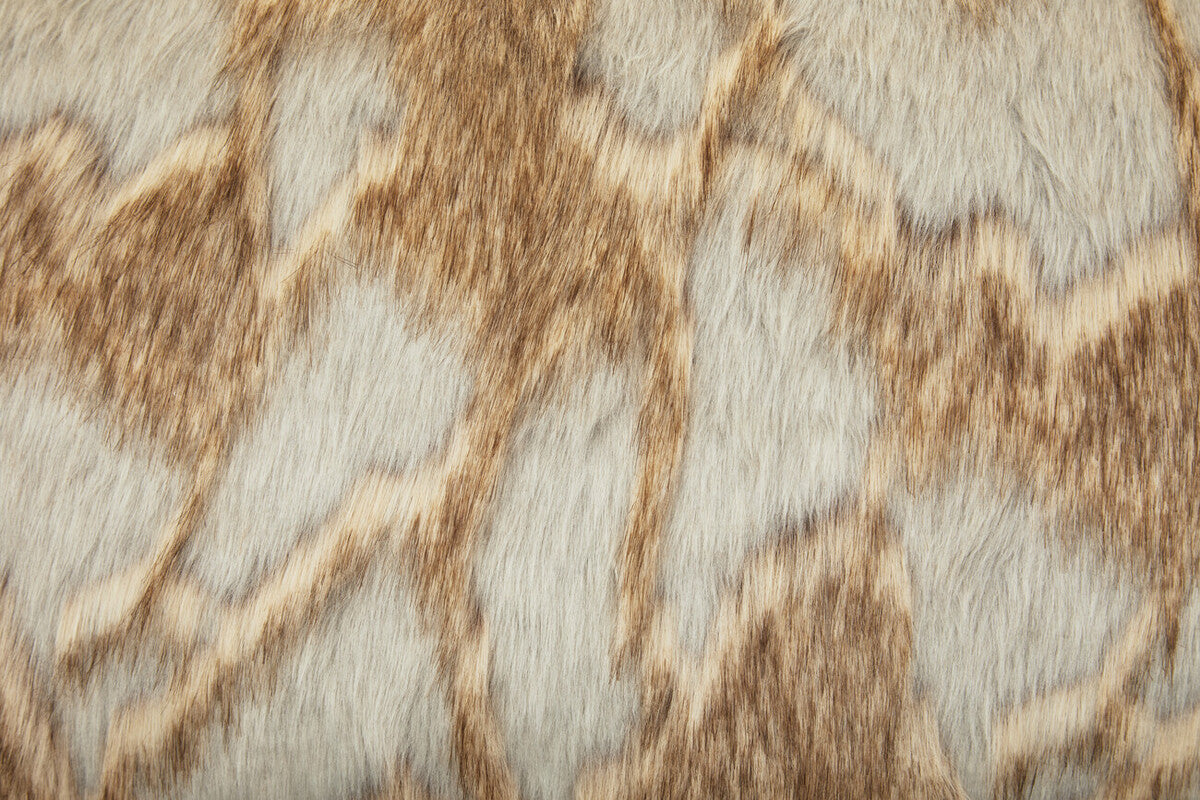 Bosie Lamina Grey And Natural Fur Cushion