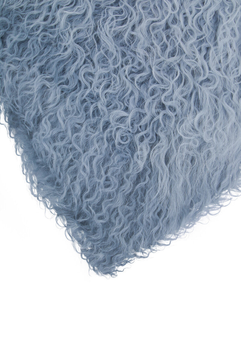 Bosie Real Mongolian Fur Grey Ombre Square Cushion