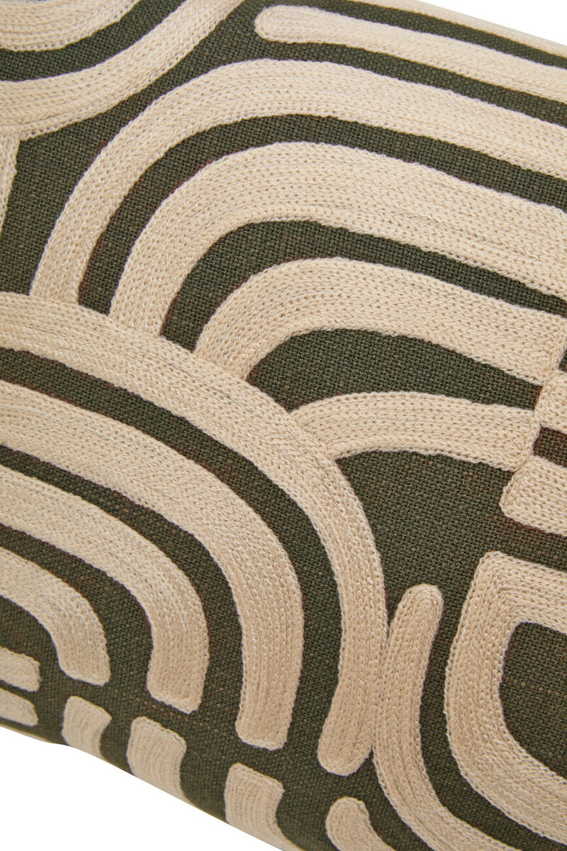 Bosie Ozella Natural And Green Rectangular Cushion