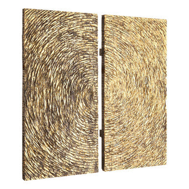 Modello Wood Carving Gold Finish Wall Art