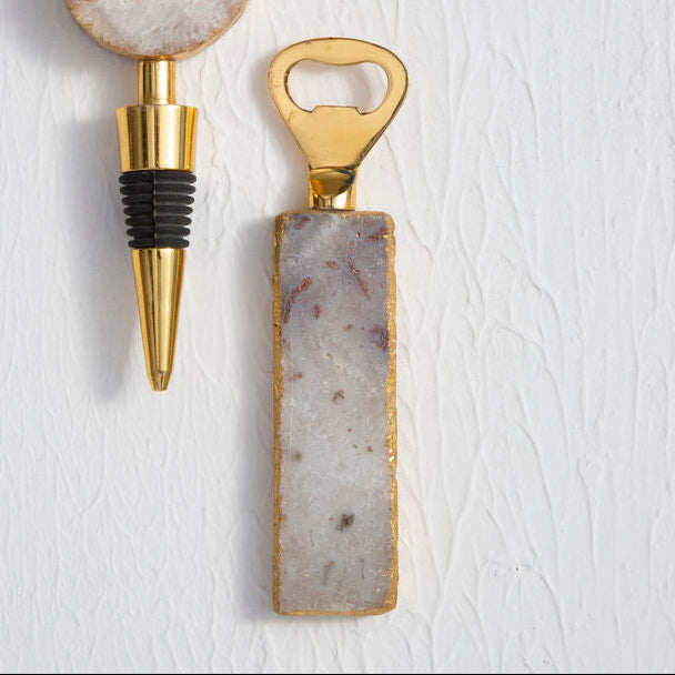 Bowerbird Agata Grey Bottle Opener And Stopper Set