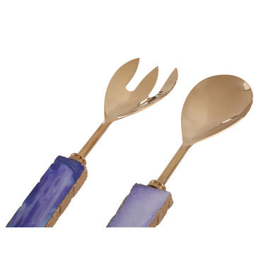 Bowerbird Agata Blue Warm Metallic Serving Set