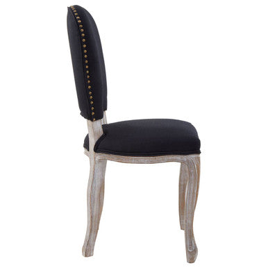 Kensington Townhouse Black Linen Dining Chair with Stud Detail