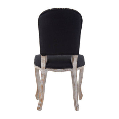 Kensington Townhouse Black Linen Dining Chair with Stud Detail