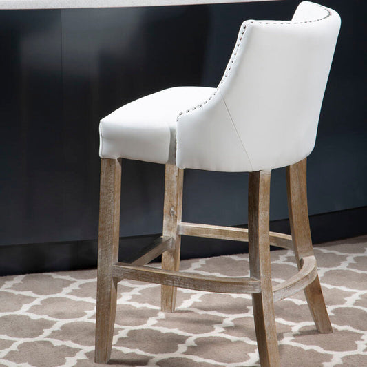 Kensington Townhouse White Leather Effect Bar Chair