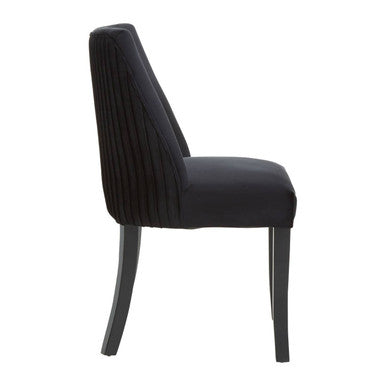 Kensington Townhouse Black Velvet Dining Chair with Black Rubber wood Legs