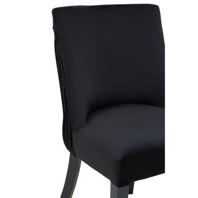 Kensington Townhouse Black Velvet Dining Chair with Black Rubber wood Legs