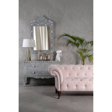 3 Seater Blossom Fabric Chesterfield Sofa, Suri