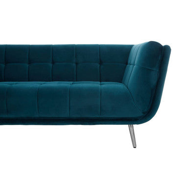 3 Seater Green Fabric Sofa, Sabine