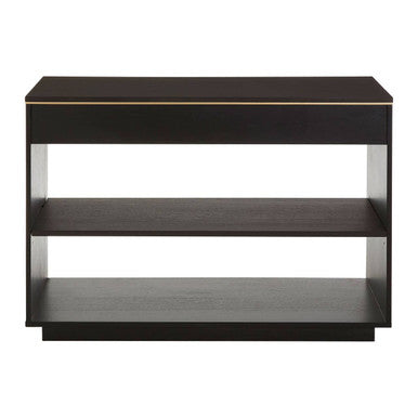 Brown Oak Veneer Wooden Console Table with Storage Space, Diamond