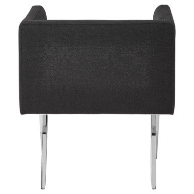 Piermount Black Dining Chair with Silver Legs