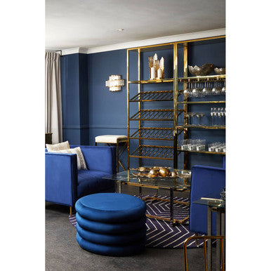 Piermount Gold Finish Wine Bar Shelf Unit