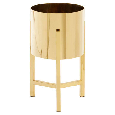 Piermount Small Gold Finish Planter
