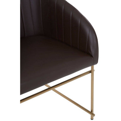 Delta Brown Faux Leather Dining Chair
