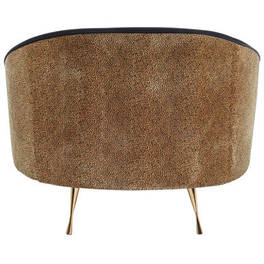 Manhattan Black Velvet and Leopard Print Cocoon Chair