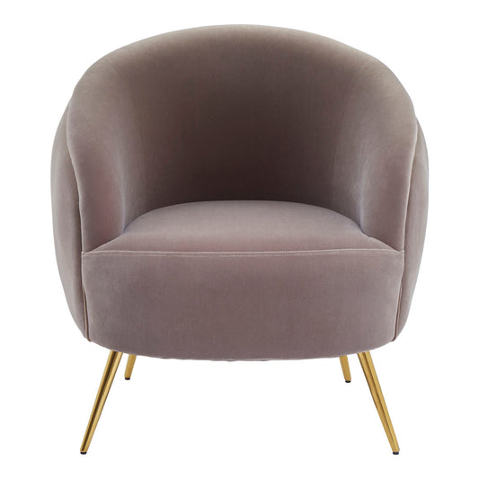 Mink Velvet Curved Accent Chair | Manhattan
