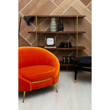Manhattan Orange Velvet Cocoon Chair