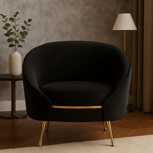 Black Velvet Cocoon Chair | Manhattan