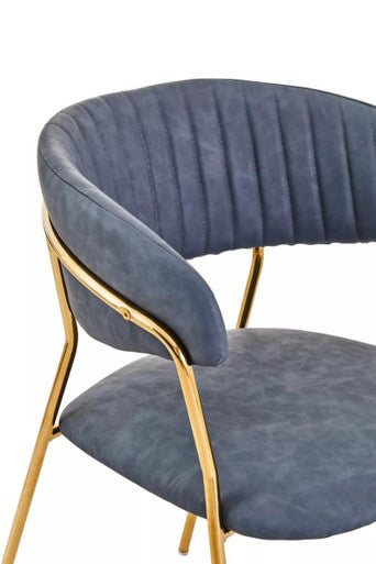 Tamzin Dark Grey Faux Leather Dining Chair