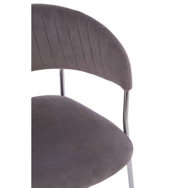 Tamzin Mink Channel Chrome Finish Dining Chair