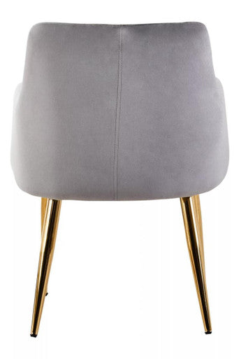 Tamzin Mink Velvet Angular Dining Chair