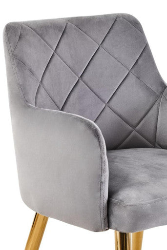 Tamzin Mink Velvet Angular Dining Chair