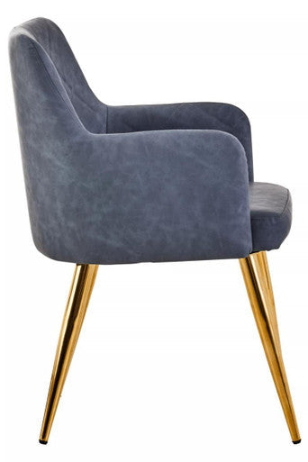 Tamzin Dark Grey Leaather Effect Angular Dining Chair