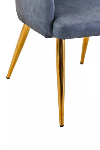 Tamzin Dark Grey Leaather Effect Angular Dining Chair