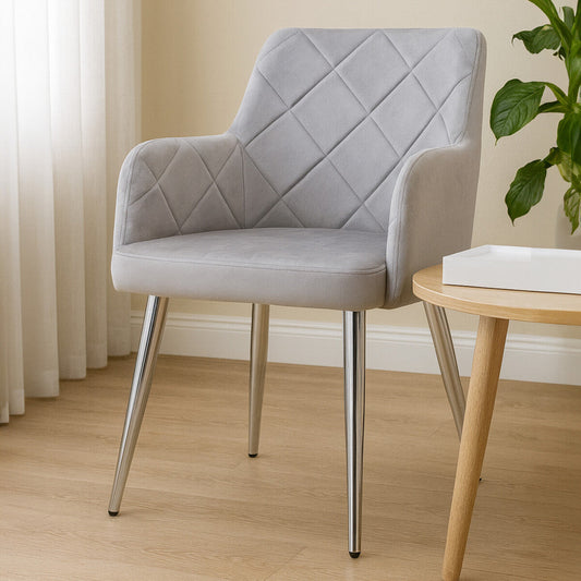 Tamzin Mink Velvet Splayed Dining Chair