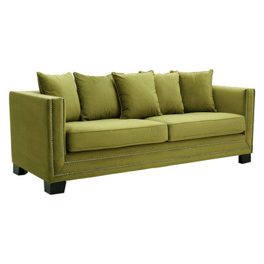 3 Seater Moss Velvet Sofa, Sofia
