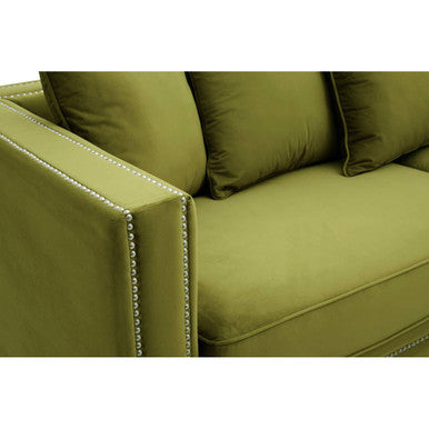 3 Seater Moss Velvet Sofa, Sofia
