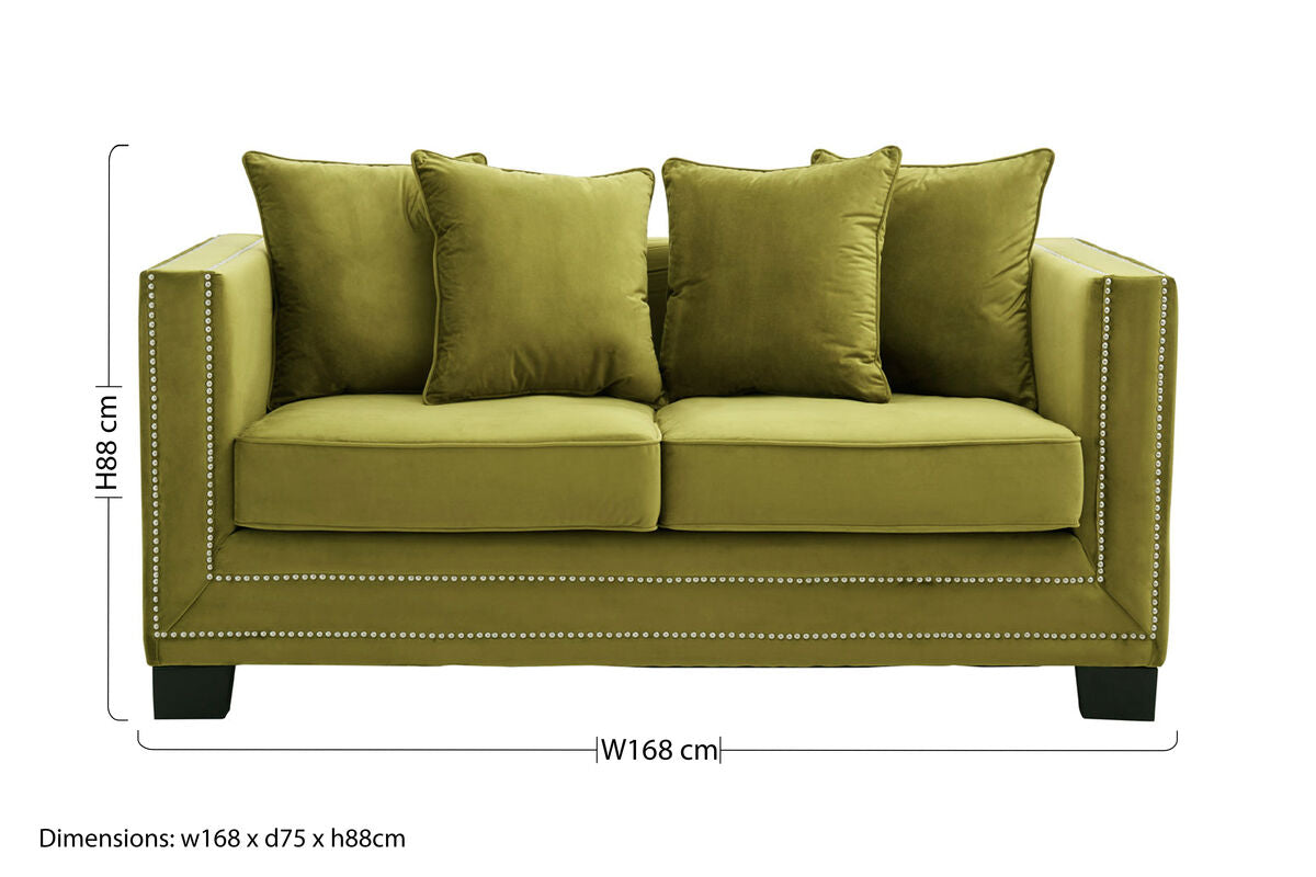 2 Seater Moss Velvet Sofa, Sofia