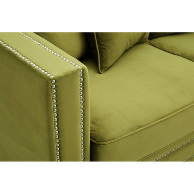 2 Seater Moss Velvet Sofa, Sofia