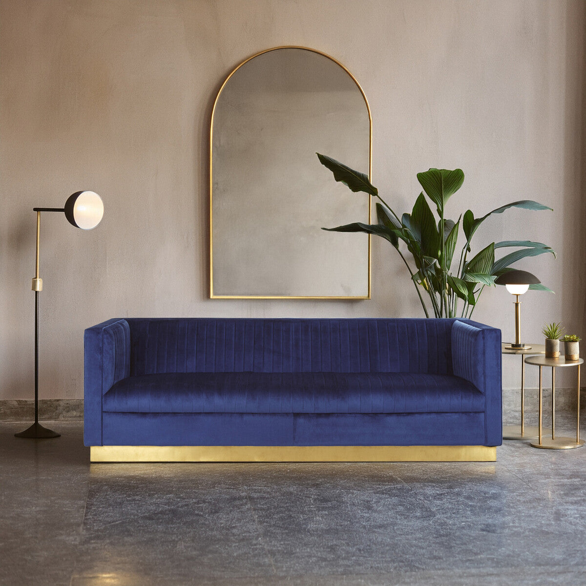 3 Seater Deep Blue Sofa, Opal