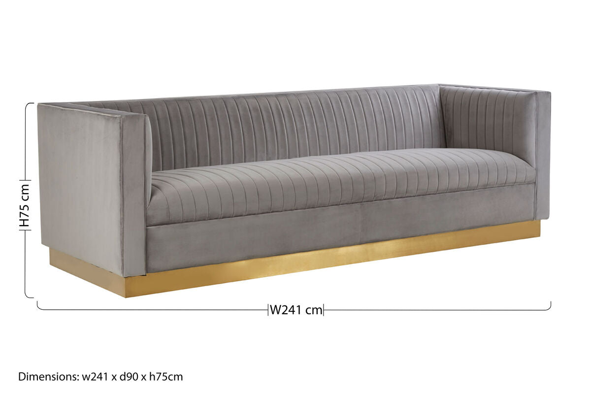 3 Seater Grey Sofa, Opal