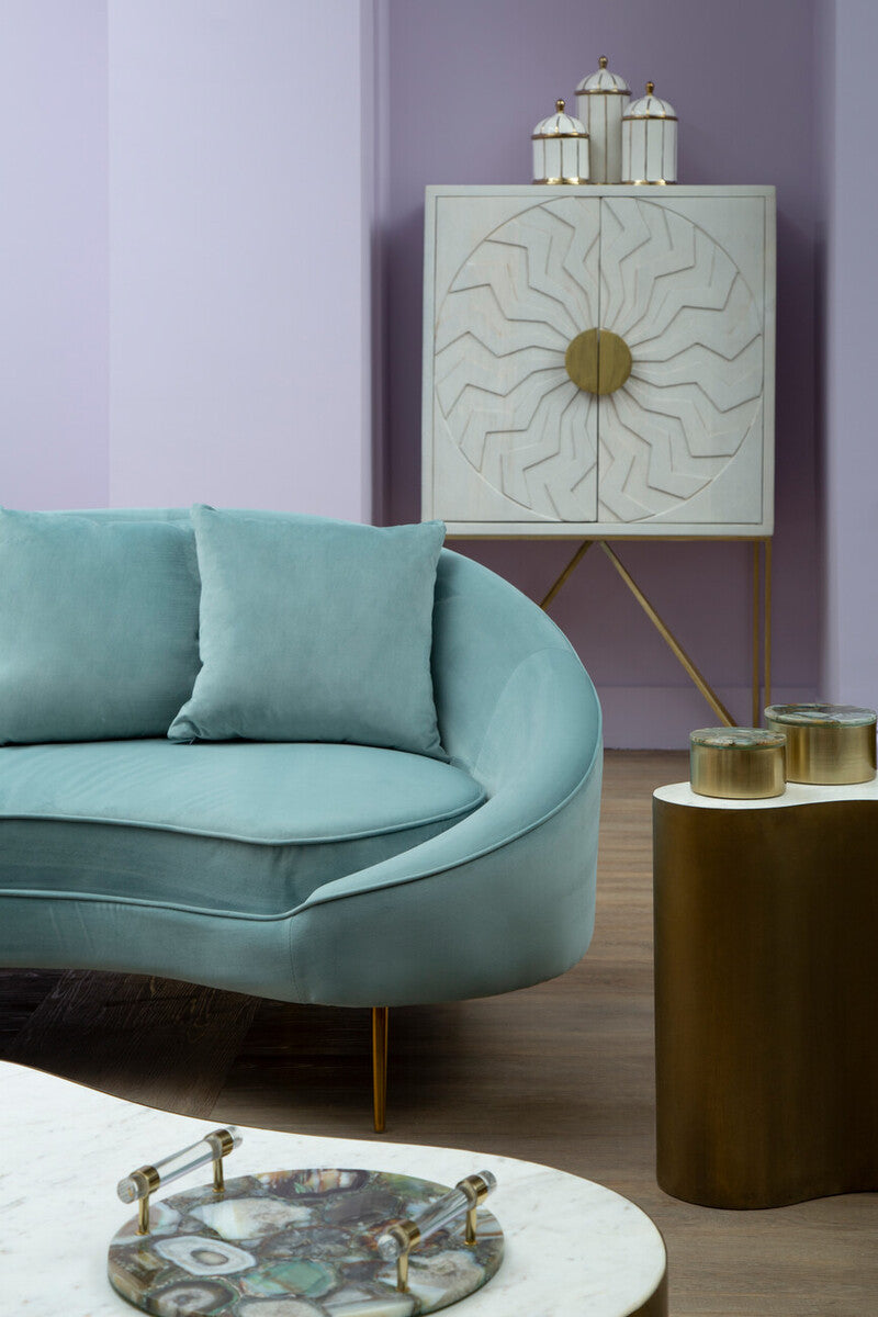 4 Seater Light Turquoise Sofa, Osdin