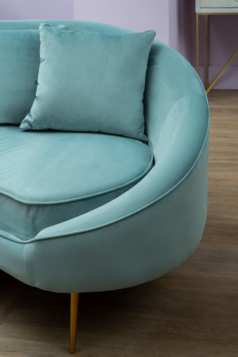 4 Seater Light Turquoise Sofa, Osdin