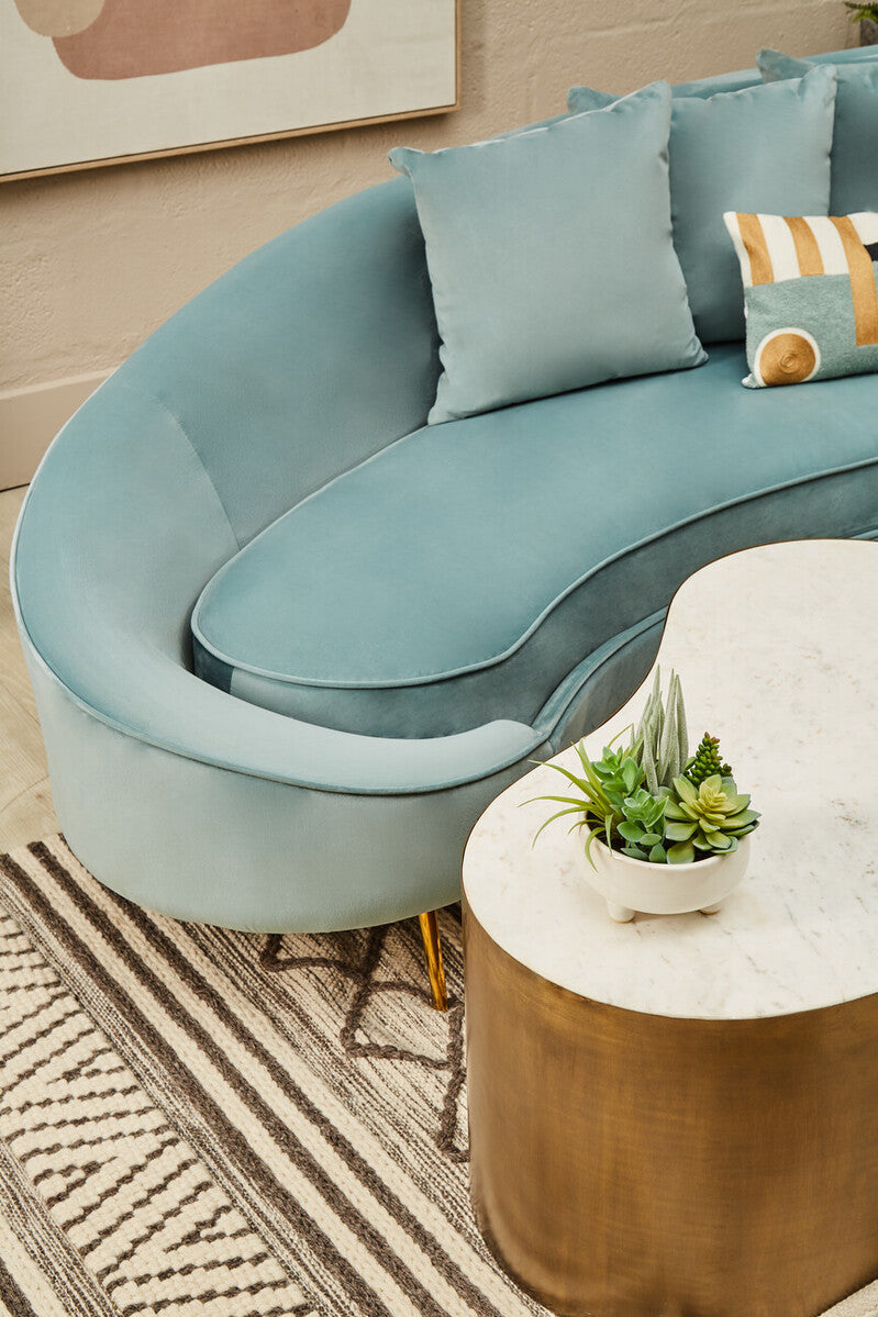 4 Seater Light Turquoise Sofa, Osdin