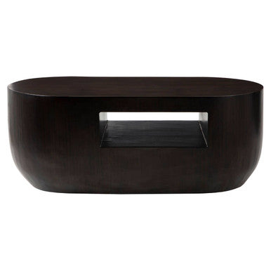 Gabelle Oval Ebony Bamboo Coffee Table