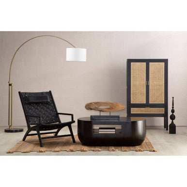 Gabelle Oval Ebony Bamboo Coffee Table